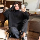 セットアップ ニットセットアップ ハイネックフレアパンツ上下セット | COCOMOMO | 詳細画像16