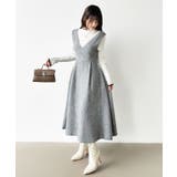 ジャンパースカート Vネックワンピース ワンピース | COCOMOMO | 詳細画像5