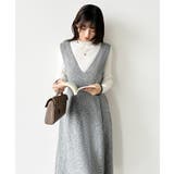 ジャンパースカート Vネックワンピース ワンピース | COCOMOMO | 詳細画像6