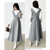 ジャンパースカート Vネックワンピース ワンピース | COCOMOMO | 詳細画像8