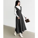 ジャンパースカート Vネックワンピース ワンピース | COCOMOMO | 詳細画像25