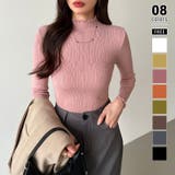 ピンク | ハイネックリブカットソー ストレッチカットソー メロウハイネック | COCOMOMO