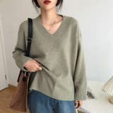 Vネックニット Vネックセーター ゆったりニット | COCOMOMO | 詳細画像10