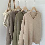 Vネックニット Vネックセーター ゆったりニット | COCOMOMO | 詳細画像15