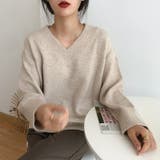 Vネックニット Vネックセーター ゆったりニット | COCOMOMO | 詳細画像5
