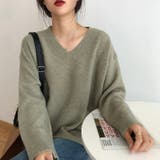 Vネックニット Vネックセーター ゆったりニット | COCOMOMO | 詳細画像9