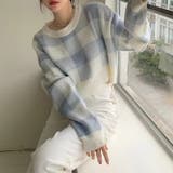 ギンガムチェック ショート丈ニット 韓国ファッション | COCOMOMO | 詳細画像11 