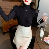 フリルレースハイネックニット 肩開きニット ニットセーター | COCOMOMO | 詳細画像14 