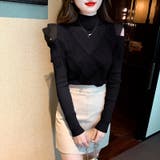 フリルレースハイネックニット 肩開きニット ニットセーター | COCOMOMO | 詳細画像15 