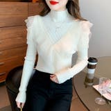 フリルレースハイネックニット 肩開きニット ニットセーター | COCOMOMO | 詳細画像8 