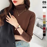 ダークブラウン | タートルネック ニット きれいめニットトップス | COCOMOMO