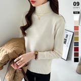 ベージュ | タートルネック ニット きれいめニットトップス | COCOMOMO