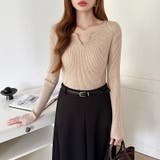 もっちりやわらかヤク風ニット キーネックニット リブニット | COCOMOMO | 詳細画像16