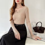 もっちりやわらかヤク風ニット キーネックニット リブニット | COCOMOMO | 詳細画像18