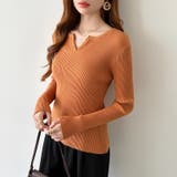 もっちりやわらかヤク風ニット キーネックニット リブニット | COCOMOMO | 詳細画像20