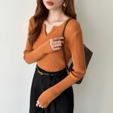 もっちりやわらかヤク風ニット キーネックニット リブニット | COCOMOMO | 詳細画像22