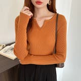 もっちりやわらかヤク風ニット キーネックニット リブニット | COCOMOMO | 詳細画像24