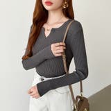 もっちりやわらかヤク風ニット キーネックニット リブニット | COCOMOMO | 詳細画像28