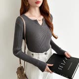 もっちりやわらかヤク風ニット キーネックニット リブニット | COCOMOMO | 詳細画像29