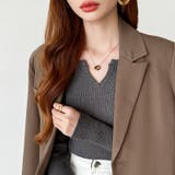 もっちりやわらかヤク風ニット キーネックニット リブニット | COCOMOMO | 詳細画像32