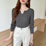 もっちりやわらかヤク風ニット キーネックニット リブニット | COCOMOMO | 詳細画像33