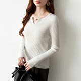 もっちりやわらかヤク風ニット キーネックニット リブニット | COCOMOMO | 詳細画像36