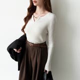 もっちりやわらかヤク風ニット キーネックニット リブニット | COCOMOMO | 詳細画像38