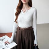 もっちりやわらかヤク風ニット キーネックニット リブニット | COCOMOMO | 詳細画像40