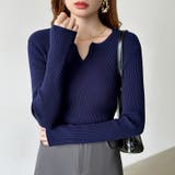 もっちりやわらかヤク風ニット キーネックニット リブニット | COCOMOMO | 詳細画像45