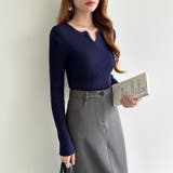 もっちりやわらかヤク風ニット キーネックニット リブニット | COCOMOMO | 詳細画像49