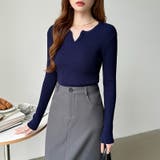 もっちりやわらかヤク風ニット キーネックニット リブニット | COCOMOMO | 詳細画像50