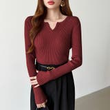 もっちりやわらかヤク風ニット キーネックニット リブニット | COCOMOMO | 詳細画像51