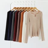 もっちりやわらかヤク風ニット キーネックニット リブニット | COCOMOMO | 詳細画像55