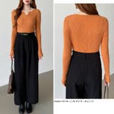 もっちりやわらかヤク風ニット キーネックニット リブニット | COCOMOMO | 詳細画像23