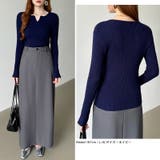 もっちりやわらかヤク風ニット キーネックニット リブニット | COCOMOMO | 詳細画像48