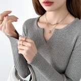 【新色登場】もっちりやわらかヤク風ニット キーネックニット リブニット | COCOMOMO | 詳細画像61