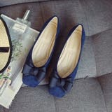ネイビー | パンプス フラットパンプス りぼんぺたんこパンプス | COCOMOMO
