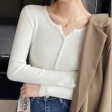 ヤク風柔らかいニット 長袖ニット リブニット | COCOMOMO | 詳細画像10 