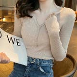 ヤク風柔らかいニット 長袖ニット リブニット | COCOMOMO | 詳細画像13 