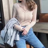 ヤク風柔らかいニット 長袖ニット リブニット | COCOMOMO | 詳細画像15 