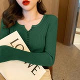 ヤク風柔らかいニット 長袖ニット リブニット | COCOMOMO | 詳細画像16 