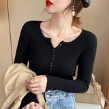 ヤク風柔らかいニット 長袖ニット リブニット | COCOMOMO | 詳細画像6 