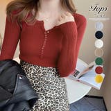 レッド | ヤク風柔らかいニット 長袖ニット リブニット | COCOMOMO