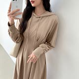 パーカーワンピース スウェットワンピース ウエストシェイプ | COCOMOMO | 詳細画像6 