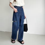 デニムパンツ サイドカットパンツ ダメージデニム | COCOMOMO | 詳細画像26