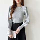 新色登場！大人きれいめニット 金ボタンパフスリーブニット パワショル | COCOMOMO | 詳細画像50 