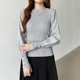 新色登場！大人きれいめニット 金ボタンパフスリーブニット パワショル | COCOMOMO | 詳細画像51 