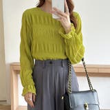 【2026SS新色登場】薄手風コーデが楽しめる シャーリングブラウス シアーブラ… | COCOMOMO | 詳細画像31 