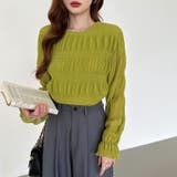 【2026SS新色登場】薄手風コーデが楽しめる シャーリングブラウス シアーブラ… | COCOMOMO | 詳細画像32 