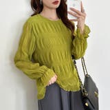 【2026SS新色登場】薄手風コーデが楽しめる シャーリングブラウス シアーブラ… | COCOMOMO | 詳細画像33 